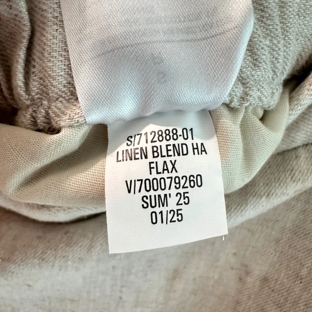 Banana Republic Hayden Wide Leg Linen Blend Pants Flax Beige Womens Small